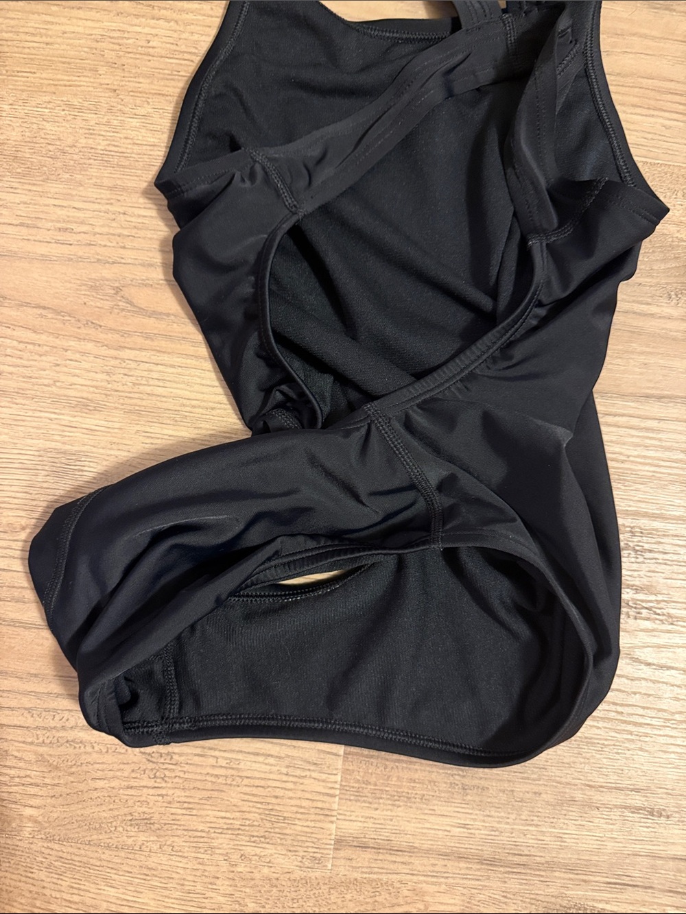 Nike Black Athletic One-Piece Swim Suit with White Swoosh - Picture 5 of 7